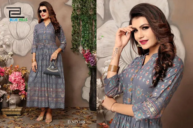 Walkway Vol 1 By Blue Hills Rayon Printed Gown Wholesale In India